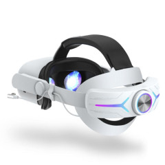 Bandeau réglable pour casque Meta Quest 2 VR RGB, batterie intégrée de 8 000 mAh (blanc)